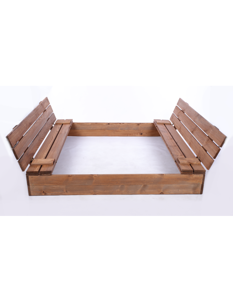 Piaskownice - Piaskownica ZAMYKANA impregnowana 140x140 z ławeczkami AGROWŁÓKNINA EKO - produkt b2b.wamar.biz 3