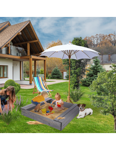 Piaskownice - Piaskownica impregnowana 120x120 z ławeczkami AGROWŁÓKNINA eko drewno - product 5