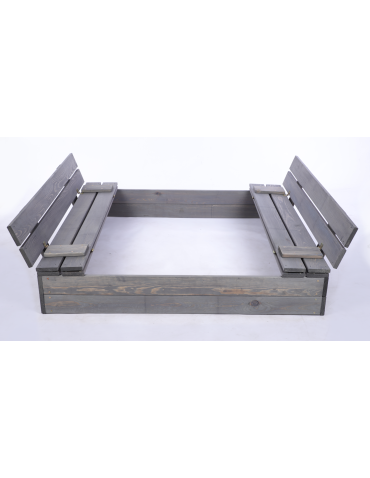 Piaskownice - Piaskownica Z POKRYWĄ 120x120 z ławeczkami AGROWŁÓKNINA IMPREGNOWANA EKO - produkt 3