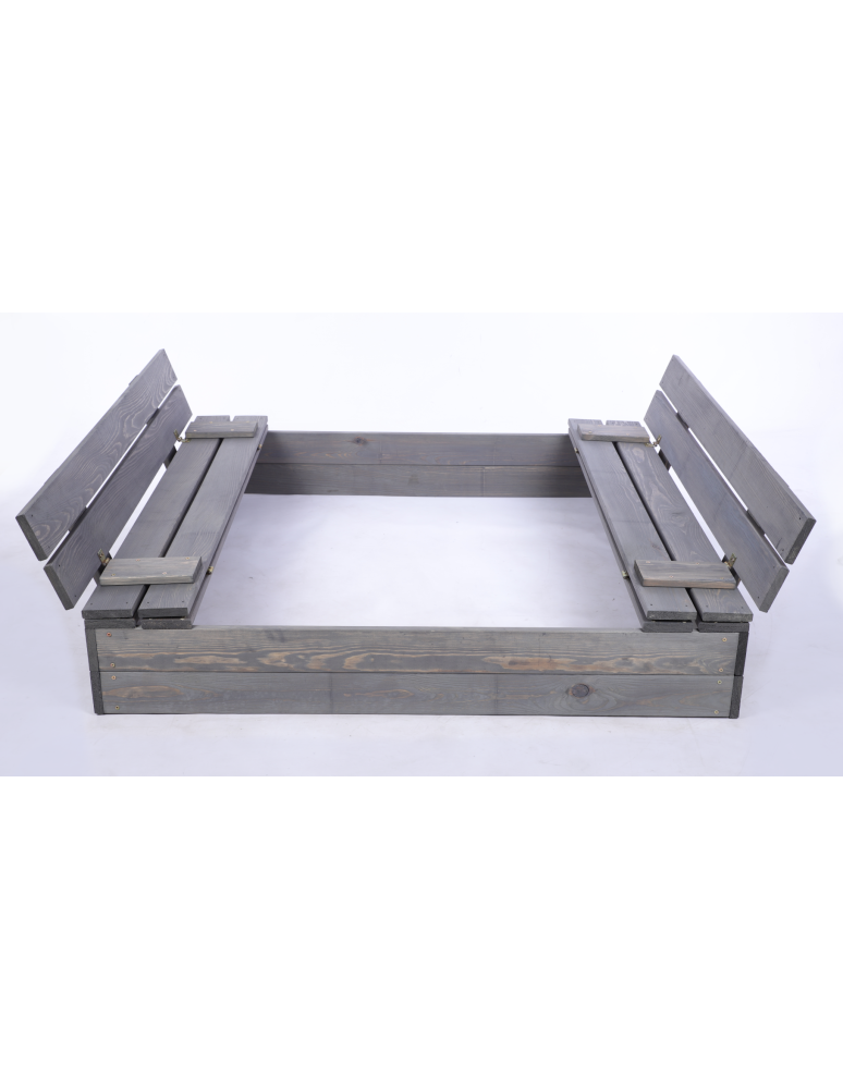 Piaskownice - Piaskownica Z POKRYWĄ 120x120 z ławeczkami AGROWŁÓKNINA IMPREGNOWANA EKO - produkt b2b.wamar.biz 3