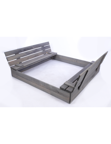 Piaskownica impregnowana 140x140 z ławeczkami AGROWŁÓKNINA pokrywa oparcie - product 2