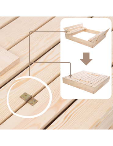 Piaskownice - Piaskownica impregnowana 140x140 z ławeczkami AGROWŁÓKNINA pokrywa oparcie - produkt 11