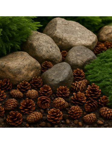 Surowce organiczne - SZYSZKI DO OGRODU  na RABATY ŚCIÓŁKĘ GRZĄDKI DEKORACJE eko 14KG 70L 2100SZT - product 10