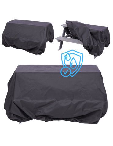 Pokrowiec ochronny na ławeczkę ławkę CZARNY WODOODPORNY z gumką 50x91x90