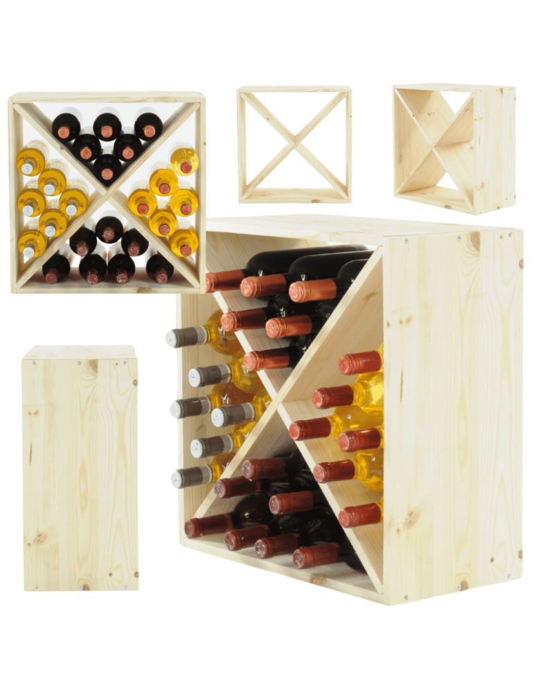 Skrzynkowe regały RW61 - Stojak na wino szafka na butelki regał typu X 50x50x25 cm 24 butelki EKO - product b2b.wamar.biz 1