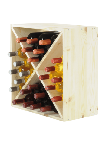 Skrzynkowe regały RW61 - Stojak na wino szafka na butelki regał typu X 50x50x25 cm 24 butelki EKO - product 5