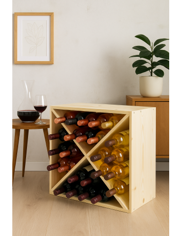 Skrzynkowe regały RW61 - Stojak na wino szafka na butelki regał typu X 50x50x25 cm 24 butelki EKO - product 8