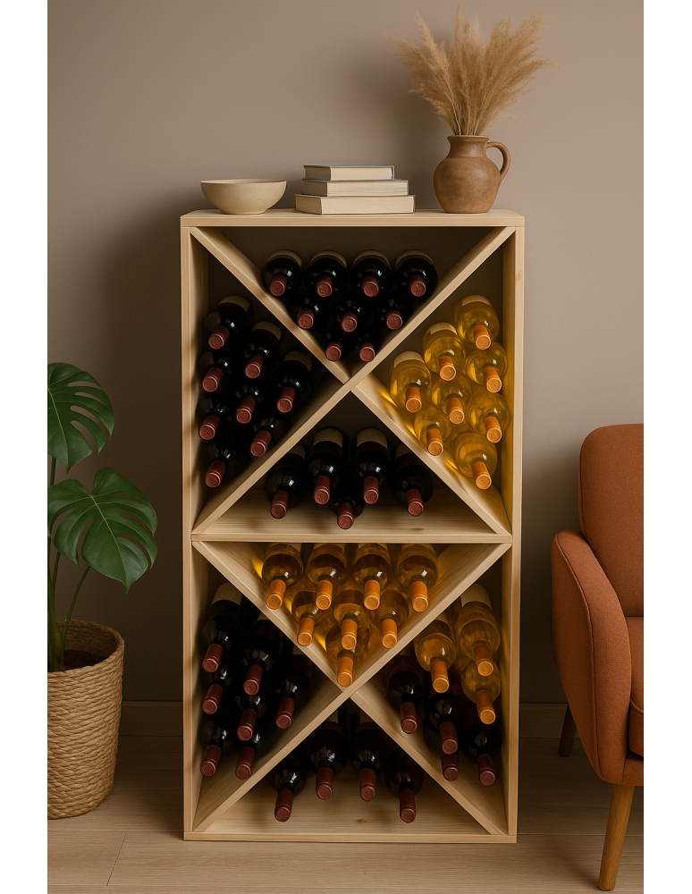 Skrzynkowe regały RW61 - Stojak na wino szafka na butelki regał typu X 50x50x25 cm 24 butelki EKO - product b2b.wamar.biz 9