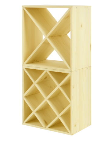 Skrzynkowe regały RW61 - Stojak na wino szafka na butelki regał typu X 50x50x25 cm 24 butelki EKO - product 10