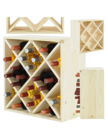 Stojak na wino szafka na butelki regał typu 4X 50x50x25 cm 24 butelki EKO