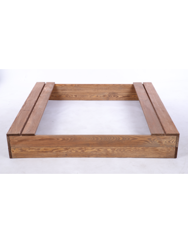 Piaskownice - Piaskownica impregnowana 120x120 z ławeczkami AGRO PLANDEKA eko drewno - product 3