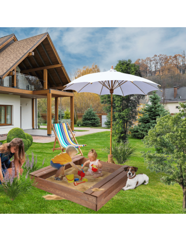 Piaskownice - Piaskownica impregnowana 120x120 z ławeczkami AGRO PLANDEKA eko drewno - product 5