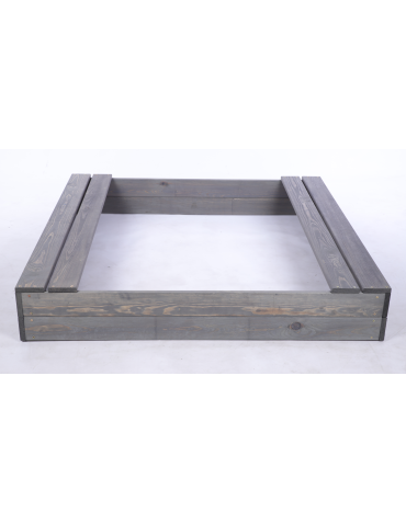 Piaskownice - Piaskownica impregnowana 120x120 z ławeczkami AGRO PLANDEKA eko drewno - product 3