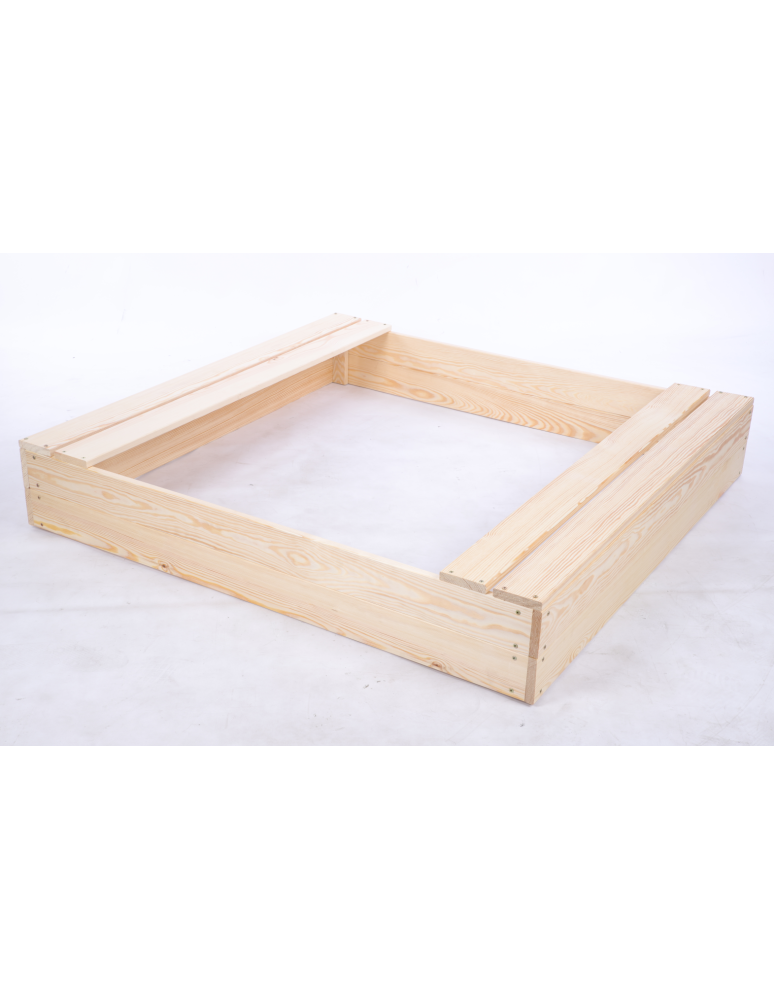 Piaskownice - Piaskownica drewniana 120x120 z ławeczkami AGRO PLANDEKA eko drewno - product b2b.wamar.biz 2