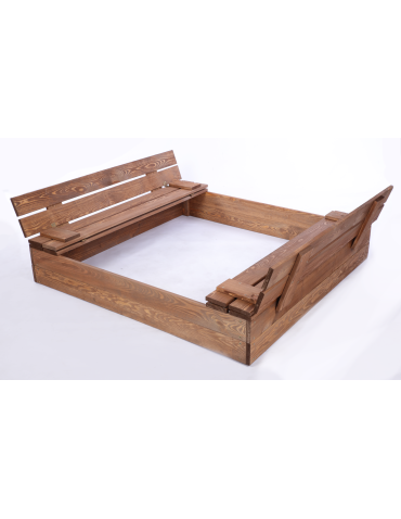 Piaskownica impregnowana 120x120 z ławeczkami AGRO PLANDEKA POKRYWA oparcie - produkt 2