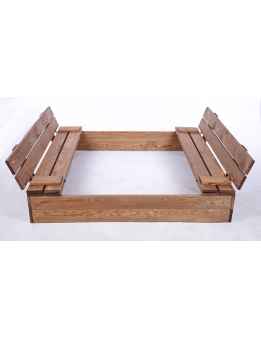 Piaskownice - Piaskownica impregnowana 120x120 z ławeczkami AGRO PLANDEKA POKRYWA oparcie - product 3