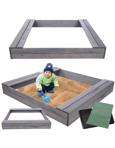 Piaskownica impregnowana 140x140 z ławeczkami AGRO PLANDEKA eko drewno