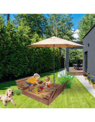 Piaskownice - Piaskownica ZAMYKANA impregnowana 140x140 z ławeczkami AGRO PLANDEKA EKO - product 5