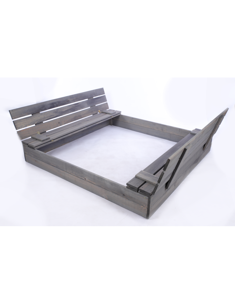 Piaskownice - Piaskownica impregnowana 140x140 z ławeczkami AGRO PLANDEKA pokrywa oparcie - product b2b.wamar.biz 2