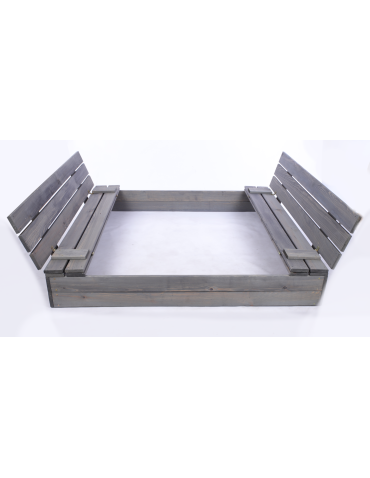 Piaskownice - Piaskownica impregnowana 140x140 z ławeczkami AGRO PLANDEKA pokrywa oparcie - product 3