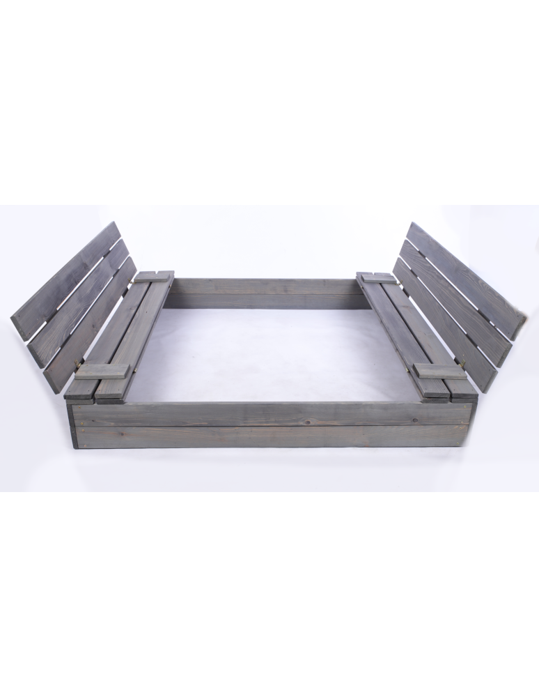 Piaskownice - Piaskownica impregnowana 140x140 z ławeczkami AGRO PLANDEKA pokrywa oparcie - product b2b.wamar.biz 3