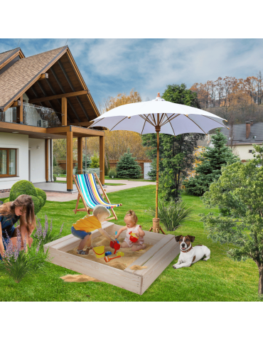 Piaskownice - Piaskownica impregnowana 140x140 z ławeczkami AGRO PLANDEKA pokrywa oparcie - product 7