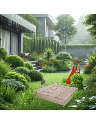 Piaskownice - Piaskownica impregnowana 140x140 z ławeczkami AGRO PLANDEKA Z POKRYWĄ EKO - produkt 12