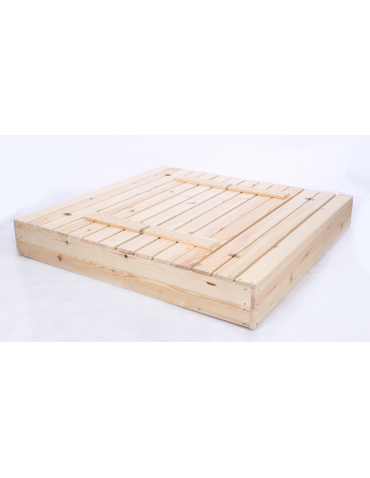 Piaskownice - Piaskownica drewniana 140x140 z ławeczkami AGRO PLANDEKA pokrywa oparcie - product 4