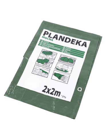 Plandeka wodoodporna MOCNA PE z oczkami 2x2m WZMACNIANA GRUBA okryciowa UV - product 2