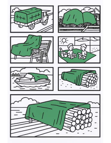 Uniwersalne plandeki- ochronne pokrowce - Plandeka wodoodporna MOCNA PE z oczkami 2x2m WZMACNIANA GRUBA okryciowa UV - product 4