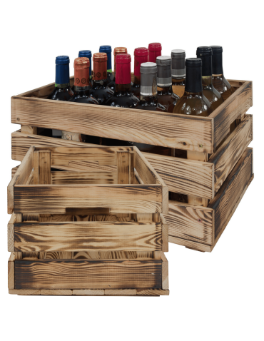 Drewniana skrzynka na owoce warzywa skrzyneczka 40x30 cm z rączkami SOSNOWA