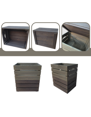 Skrzynki drewniane na ścianę- wino małe i duże rozmiary SD - Drewniana skrzynka na owoce warzywa skrzyneczka 40x30 cm z rączkami SOSNOWA - product 6