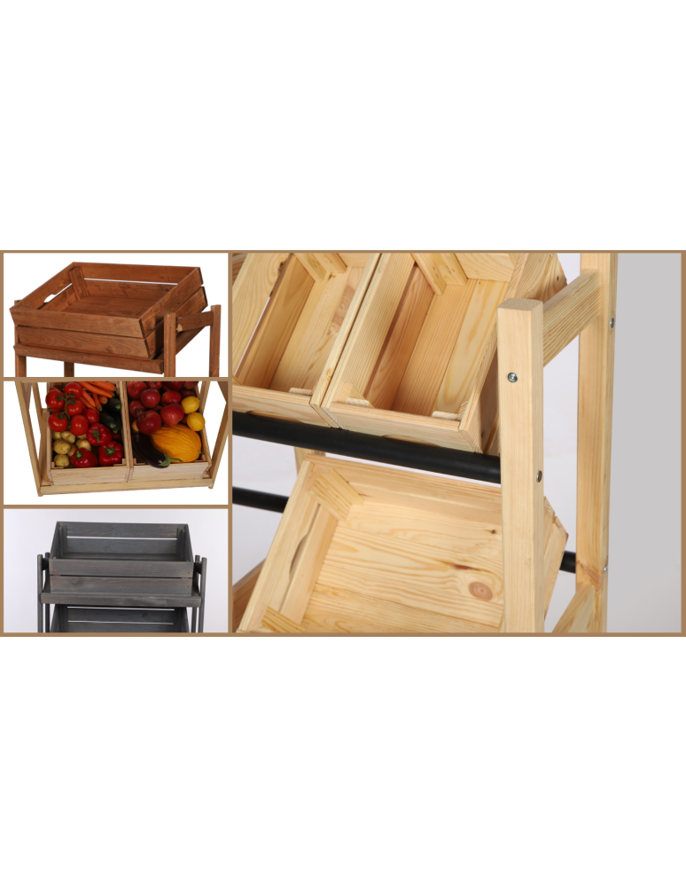 Skrzynki drewniane na ścianę- wino małe i duże rozmiary SD - Drewniana skrzynka na owoce warzywa pudełko 60x40 z rączkami TRWAŁA DUŻA - product b2b.wamar.biz 9