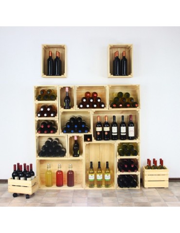 Skrzynki drewniane na ścianę- wino małe i duże rozmiary SD - Drewniana skrzynka na owoce warzywa pudełko 60x40 z rączkami TRWAŁA DUŻA - product 11