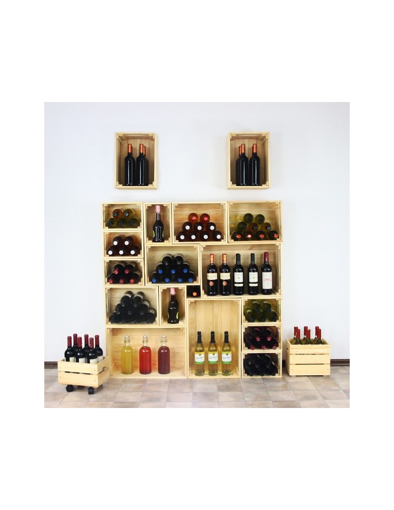 Skrzynki drewniane na ścianę- wino małe i duże rozmiary SD - Drewniana skrzynka na owoce warzywa pudełko 60x40 z rączkami TRWAŁA DUŻA - product b2b.wamar.biz 11