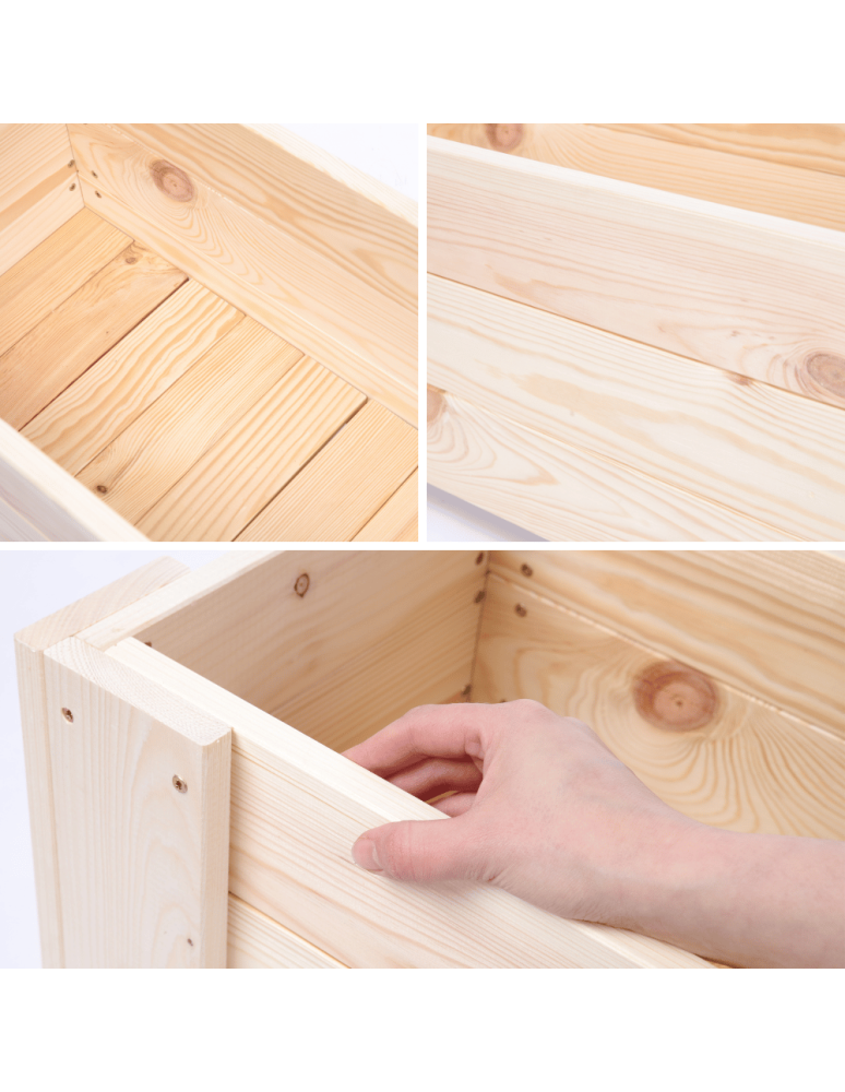 Duże Donice Drewniane Ogrodowe - Donica drewniana ogrodowa warzywna doniczka na balkon szer. 60 cm FOLIA - product b2b.wamar.biz 5