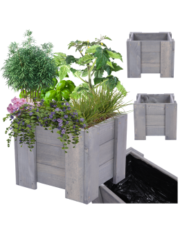 Donica drewniana IMPREGNAT warzywna doniczka tarasowa szer. 30 cm FOLIA