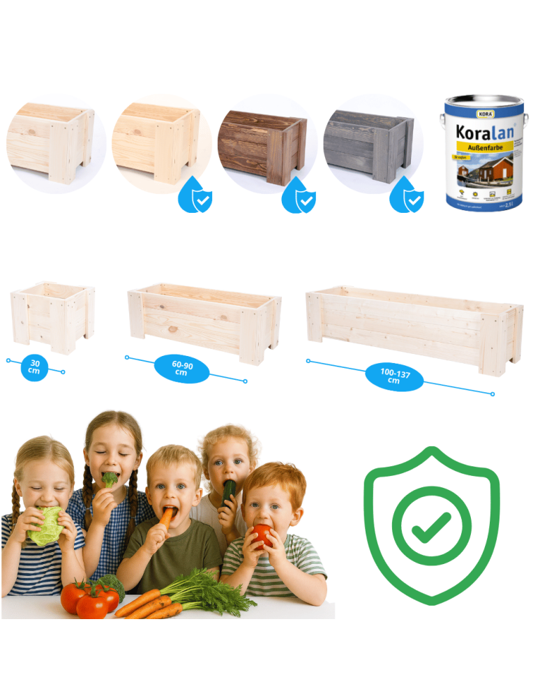 Duże Donice Drewniane Ogrodowe - Donica drewniana IMPREGNAT warzywna doniczka tarasowa szer. 117 cm FOLIA - product b2b.wamar.biz 6