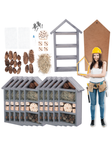 10x Domek dla owadów HOTEL DO SAMODZIELNEGO MONTAŻU MEGA DUŻY aż 47cm! DIY