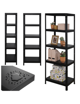 Regał cały metalowy 180x60x40 stojak warsztatowy 130kg/p magazynowy czarny