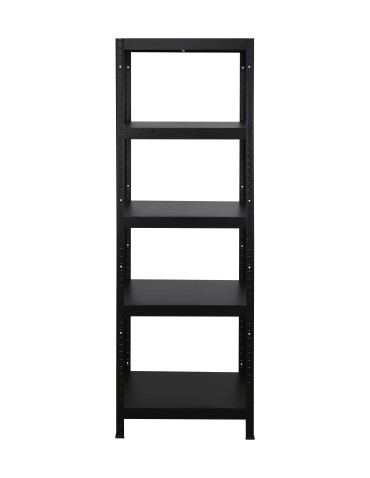 Regały całometalowe Elara - Regał cały metalowy 180x60x40 stojak warsztatowy 130kg/p magazynowy czarny - product 3