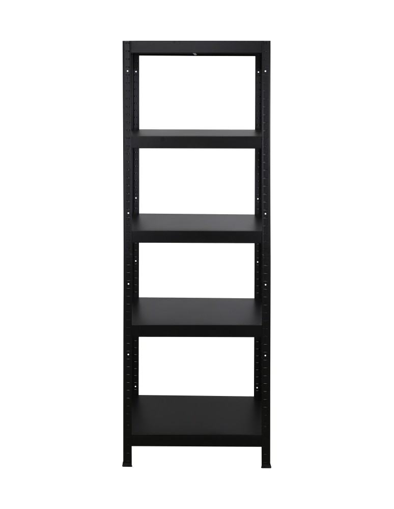 Regały całometalowe Elara - Regał cały metalowy 180x60x40 stojak warsztatowy 130kg/p magazynowy czarny - product b2b.wamar.biz 3