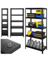 Regał cały metalowy 180x80x40 stojak warsztatowy 130kg/p magazynowy czarny