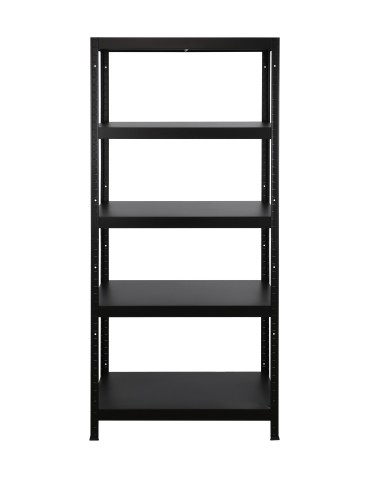 Regały całometalowe Elara - Regał cały metalowy 180x80x40 stojak warsztatowy 130kg/p magazynowy czarny - product 3