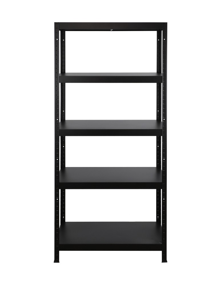 Regały całometalowe Elara - Regał cały metalowy 180x80x40 stojak warsztatowy 130kg/p magazynowy czarny - product b2b.wamar.biz 3