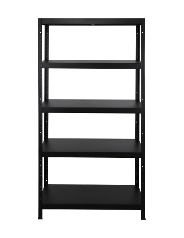 Regały całometalowe Elara - Regał cały metalowy 180x90x40 stojak warsztatowy 130kg/p magazynowy czarny - product 3