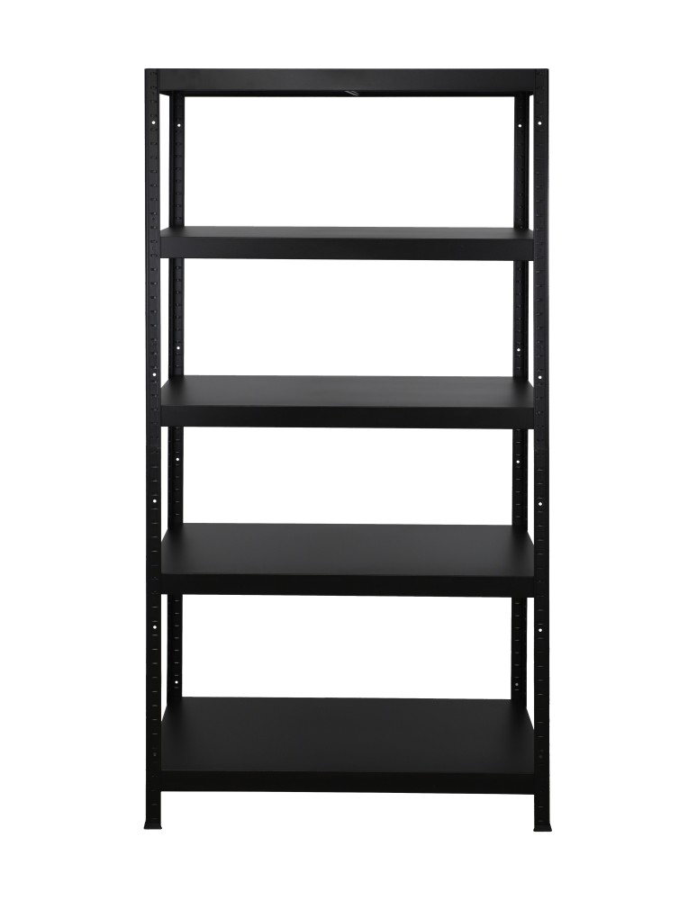 Regały całometalowe Elara - Regał cały metalowy 180x90x40 stojak warsztatowy 130kg/p magazynowy czarny - product b2b.wamar.biz 3