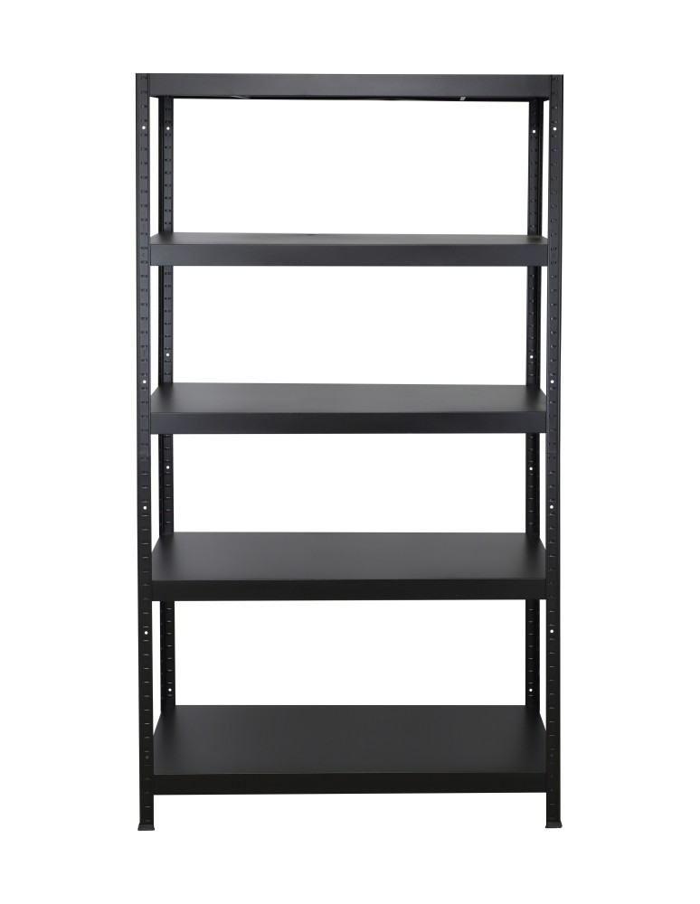 Regały całometalowe Elara - Regał cały metalowy 180x100x40 stojak warsztatowy 130kg/p magazynowy czarny - product b2b.wamar.biz 2