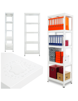 Regał cały metalowy 180x60x40 stojak warsztatowy 130kg/p magazynowy biały