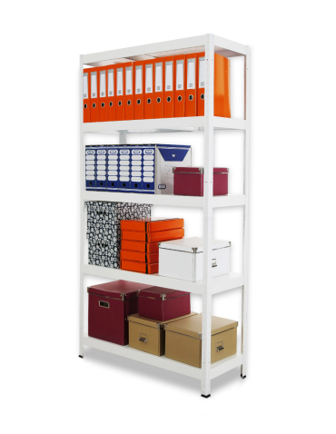 Regał cały metalowy 180x80x40 stojak warsztatowy 130kg/p magazynowy biały - product 2